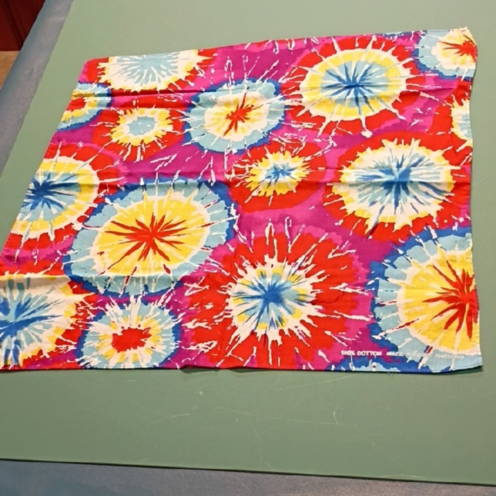 Colorful Tie-Dye Cotton Scarf